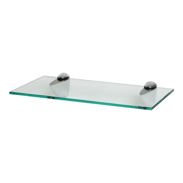 Harbour Housewares Floating Glass Shelf - 40cm - Bathroom Shower Storage Display Shelf in Silver - image 1
