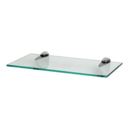 Harbour Housewares Floating Glass Shelf - 40cm - Bathroom Shower Storage Display Shelf in Silver