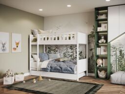 Flair Bea Bunk Bed in White - Size: Single - thumbnail 6