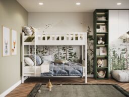 Flair Bea Bunk Bed in White - Size: Single - thumbnail 2