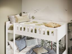 Flair Bea Bunk Bed in White - Size: Single - thumbnail 4