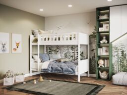 Flair Bea Bunk Bed in White - Size: Single - thumbnail 5