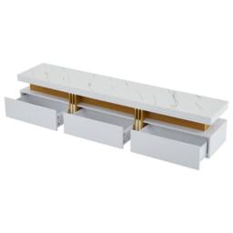 Rolipo 200cm White Faux Marble TV Stand for Up to 89 Inch TVs - thumbnail 9
