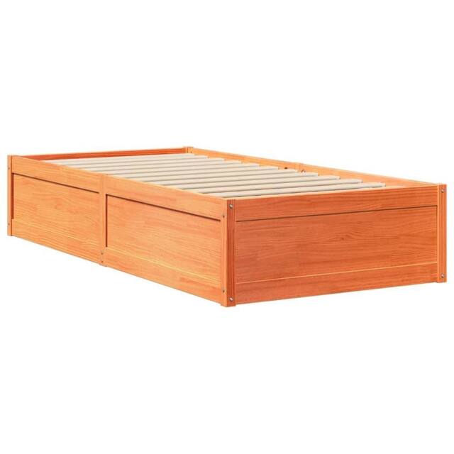 Berkfield Home Modern Bed Frame without Mattress Wax Brown 100x200 cm Solid Wood Pine - image 1