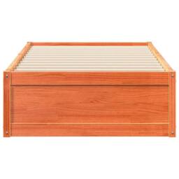Berkfield Home Modern Bed Frame without Mattress Wax Brown 100x200 cm Solid Wood Pine - thumbnail 4