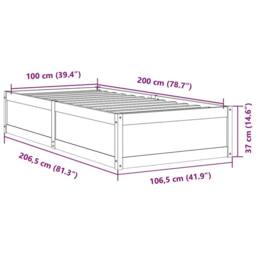 Berkfield Home Modern Bed Frame without Mattress Wax Brown 100x200 cm Solid Wood Pine - thumbnail 9