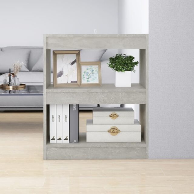Berkfield Home Book Cabinet/Room Divider Concrete Grey 60x30x72 cm - Size: 60 x 30 x 72 cm - image 1