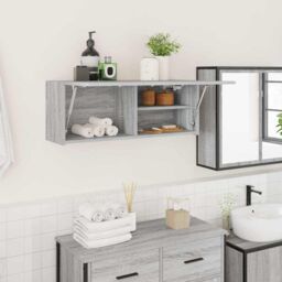 Berkfield Home Bathroom Wall Cabinet Grey Sonoma 80x25x30 cm Engineered Wood - Size: 80 x 25 x 30 cm