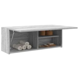 Berkfield Home Bathroom Wall Cabinet Grey Sonoma 80x25x30 cm Engineered Wood - Size: 80 x 25 x 30 cm - thumbnail 4