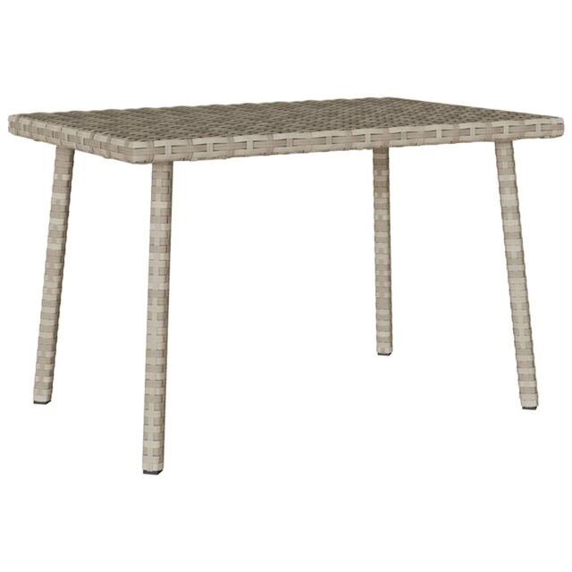 Berkfield Home Garden Coffee Table Rectangular Light Grey 60x40x37 cm Poly Rattan - Size: 60 x 40 x 37 cm - image 1