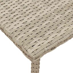 Berkfield Home Garden Coffee Table Rectangular Light Grey 60x40x37 cm Poly Rattan - Size: 60 x 40 x 37 cm - thumbnail 7
