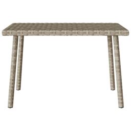 Berkfield Home Garden Coffee Table Rectangular Light Grey 60x40x37 cm Poly Rattan - Size: 60 x 40 x 37 cm - thumbnail 4