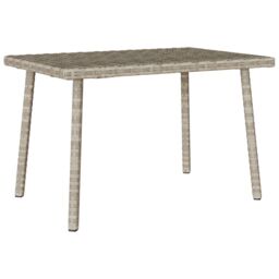 Berkfield Home Garden Coffee Table Rectangular Light Grey 60x40x37 cm Poly Rattan - Size: 60 x 40 x 37 cm - thumbnail 6