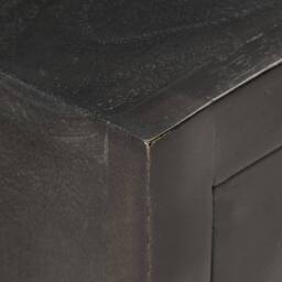 Berkfield Home Bedside Cabinet Black & Gold 40x30x50 cm Solid Mango Wood - Size: 40 x 30 x 50 cm - thumbnail 4