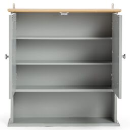 VonHaus 2 Door Bathroom Wall Mirror Cabinet in Grey - thumbnail 6