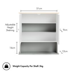 VonHaus 2 Door Bathroom Wall Mirror Cabinet in Grey - thumbnail 8