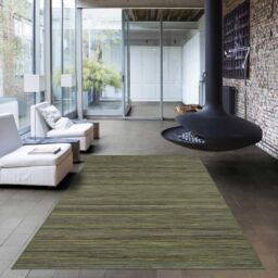 The Rug Shop UK Green Modern Striped Outdoor Easy To Clean Green Area Rug - Size: 200 cm x 290 cm