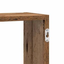 Berkfield Home Wall Cube Shelf 5 Compartments Old Wood Engineered Wood in Brown - thumbnail 8
