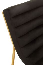 Orsina Black Velvet Cocktail Chair, Modern Art-Deco Black Velvet Accent Chair, Matte Gold Stainless Steel Frame - thumbnail 5