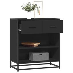 Berkfield Home Sideboard Black 68x35x76 cm Engineered Wood - Size: 68 x 35 x 76 cm - thumbnail 2