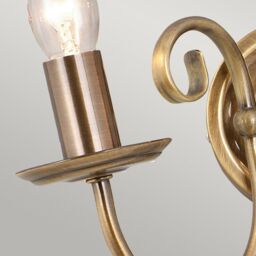 Netlighting Artisan 2 Light Indoor Candle Wall Light Aged Brass E14 in Yellow - thumbnail 3