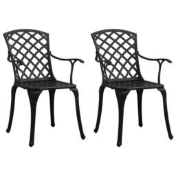 Berkfield Home Garden Chairs 2 pcs Cast Aluminium Black - thumbnail 2