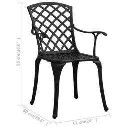Berkfield Home Garden Chairs 2 pcs Cast Aluminium Black - thumbnail 8