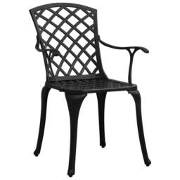 Berkfield Home Garden Chairs 2 pcs Cast Aluminium Black - thumbnail 1