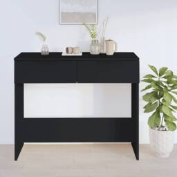 Berkfield Home Decorative Console Table Black 90x36x75 cm Engineered Wood - Size: 90 x 36 x 75 cm - thumbnail 2