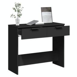 Berkfield Home Decorative Console Table Black 90x36x75 cm Engineered Wood - Size: 90 x 36 x 75 cm - thumbnail 5