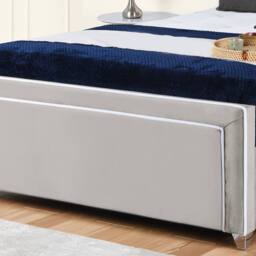 UK Bed Furniture Ariana Ottoman Gas Lift Upholstered Bed with 48 Inch Headboard in Light Grey - Size: Double - thumbnail 3