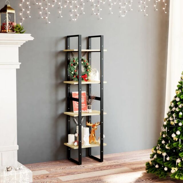 Berkfield Home 4-Tier Book Cabinet 40x30x140 cm Solid Pine Wood in Brown - Size: 40 x 30 x 140 cm - image 1