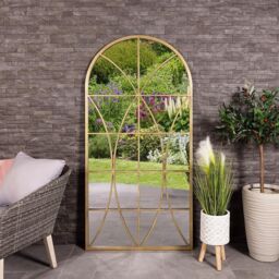 Charles Bentley Madrid Arch Garden Mirror Weather Resistant in Gold - thumbnail 2