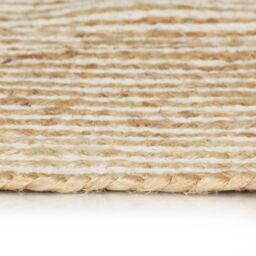 Berkfield Home Handmade Rug Jute with Spiral Design White 120 cm - Size: 100 cm diameter - thumbnail 3