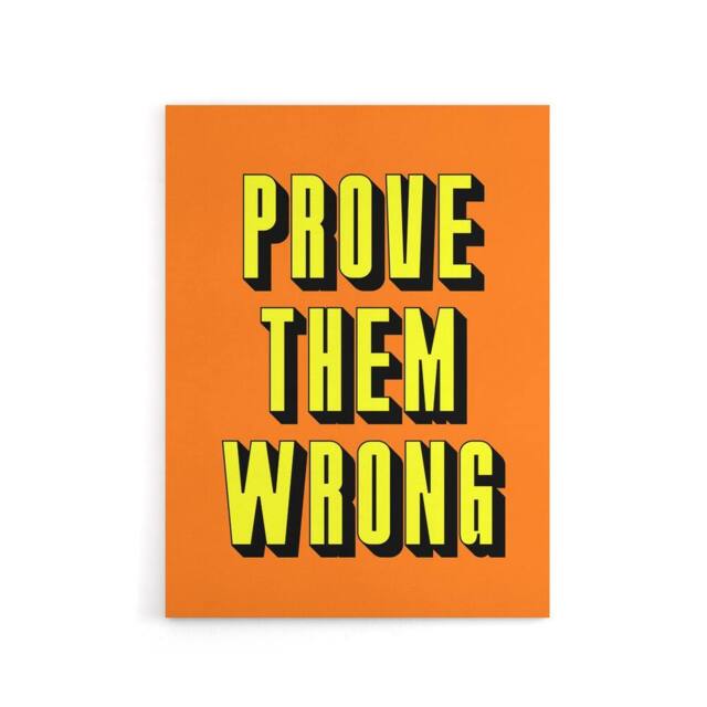 "Artery8 Prove Them Wrong Orange Yellow Motivational Canvas Wall Art Print - Size: W12"" x H16""" - image 1