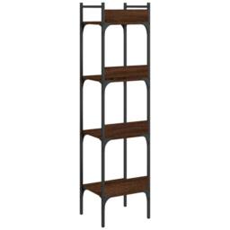 Berkfield Home Decorative Bookshelf 4-Tier Brown Oak 35x30x138.5 cm Engineered Wood - thumbnail 7