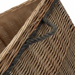 Red Hamper Medium Antique Wash Square Storage Log Basket in Light Brown - thumbnail 4
