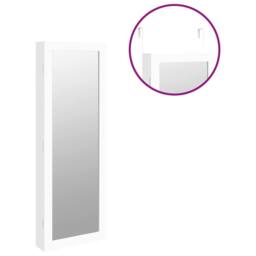 Berkfield Home Mirror Jewellery Cabinet Wall Mounted White 37.5x10x106 cm - thumbnail 9