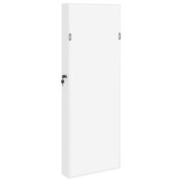 Berkfield Home Mirror Jewellery Cabinet Wall Mounted White 37.5x10x106 cm - thumbnail 7