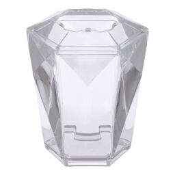 Orsina 3D Geometric Blue Acrylic Toothbrush Holder, Freestanding Toothbrush Unit, Lightweight Bathroom Accessory in Clear - thumbnail 1