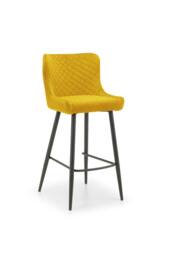 Julian Bowen Luxe Diamond Quilted Upholstered Bar Stool in Mustard - thumbnail 3