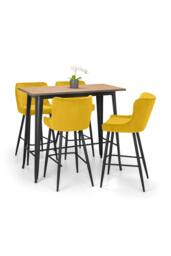 Julian Bowen Luxe Diamond Quilted Upholstered Bar Stool in Mustard - thumbnail 5