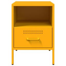 Berkfield Home Bedside Cabinets 2 pcs Mustard Yellow 36x39x50.5 cm Steel - thumbnail 6