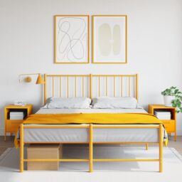 Berkfield Home Bedside Cabinets 2 pcs Mustard Yellow 36x39x50.5 cm Steel