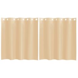 Berkfield Home Voile Curtains with Grommets 2 pcs Sand in Brown - thumbnail 2