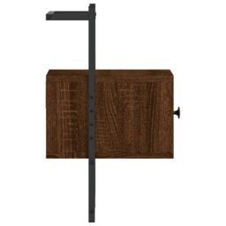Berkfield Home Bedside Cabinet Wall-mounted Brown Oak 35x30x51 cm Engineered Wood - Size: 35 x 30 x 51 cm - thumbnail 6