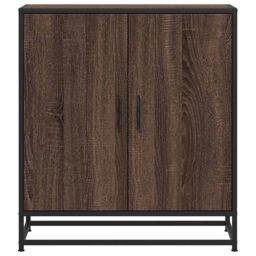 Berkfield Home Sideboard Brown Oak 68x35x76 cm Engineered Wood & Metal - Size: 68 x 35 x 76 cm - thumbnail 4