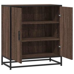 Berkfield Home Sideboard Brown Oak 68x35x76 cm Engineered Wood & Metal - Size: 68 x 35 x 76 cm - thumbnail 5