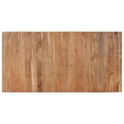 Berkfield Home Dining Table Black 180x90x77 cm Solid Wood Acacia - Size: 180 x 90 x 77 cm - thumbnail 4