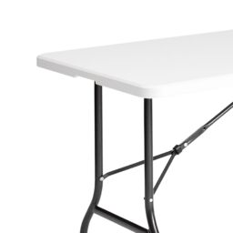 Novecrafto 6ft Folding Table - Sturdy Steel Frame Trestle Table, Powder Coated Foldable Table - Camping Table for 6 Person (180x70cm) - thumbnail 3